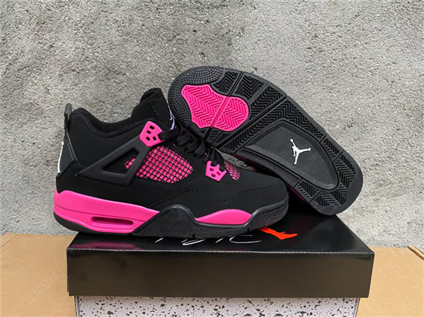 Women's Running weapon Air Jordan 4 Black/Pink Shoes 074